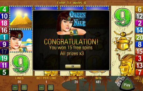 Queen of the Nile Free Spin Feature