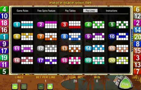 Queen of the Nile Paylines