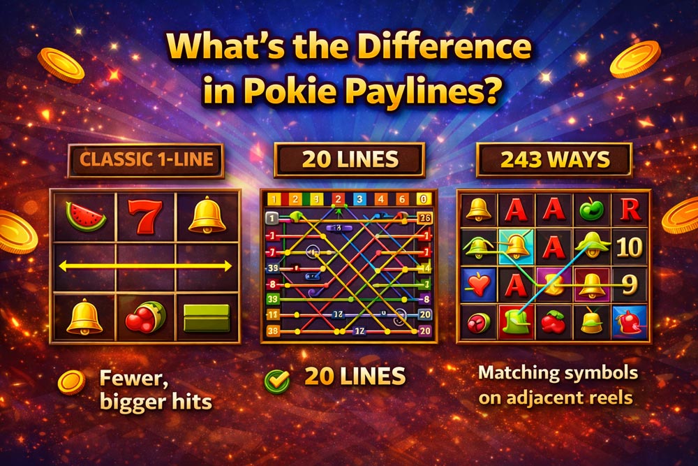 The different pokie paylines explained